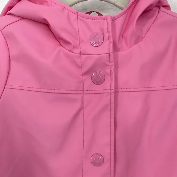 SOLD Baby Gap • Pink Floral Jersey Lined Hooded Rain Coat - Picture 4 of 16